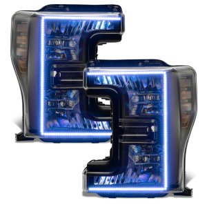 Ford F-250 Super Duty Headlight Assemblies - ORACLE Lighting - Dynamic ColorSHIFT, Black Edition - Black - `17-`19
